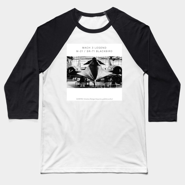 Lockheed Mach 3 Blackbird M-21 Drone Launcher Baseball T-Shirt by acefox1